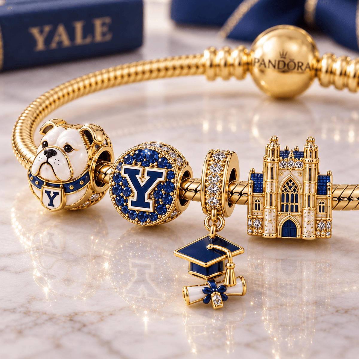 YLU Gold Charm Bracelet Set VTH