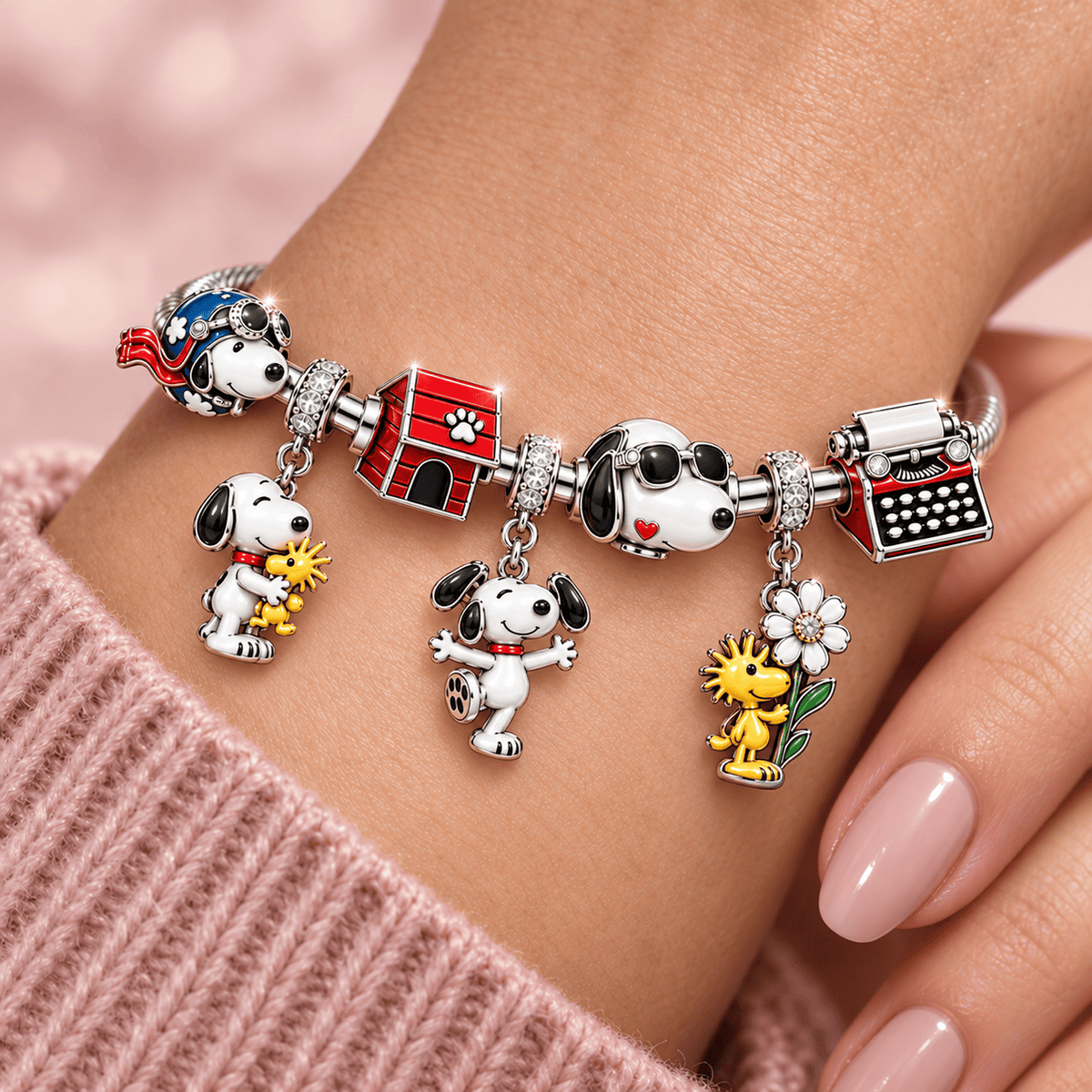SNPY Sliver Charm Bracelet Set TMH