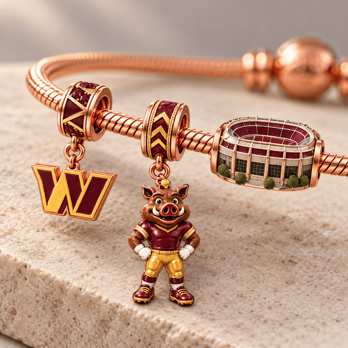 WCD Rose Gold Charm Bracelet Set HQH