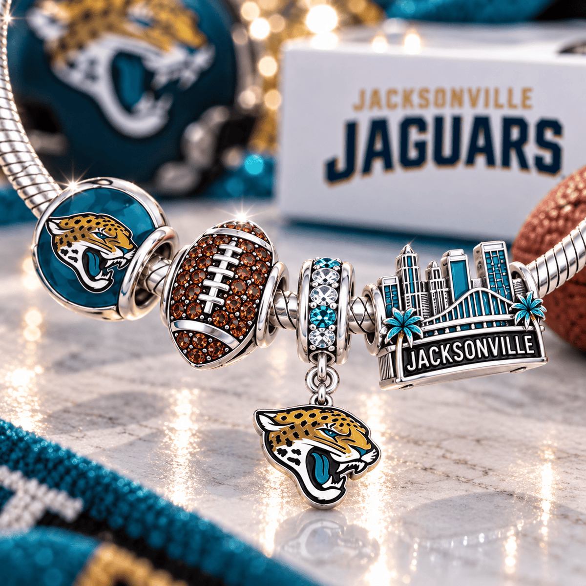 JSVJ Silver Charm Bracelet Set VTH