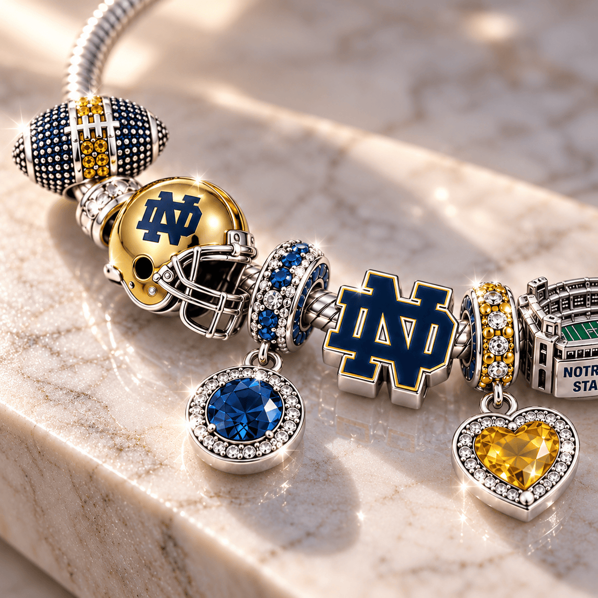 NDFI Silver Charm Bracelet Set BMD