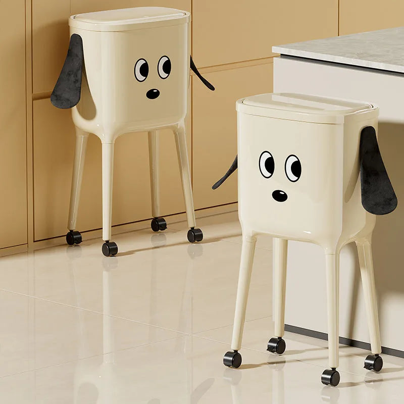 Bending-free high leg trash can, lovely design, suitable for living room, bedroom, kitchen and bathroom